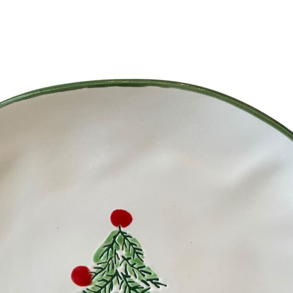 ELI + ANA Christmas Erma Tree Salad Plate 9in Set of 4 Ceramic Holiday NEW - Picture 8 of 13